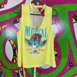 Shein, Rock Musical Festival Tank Top Deep V Cutouts. Size Medium.